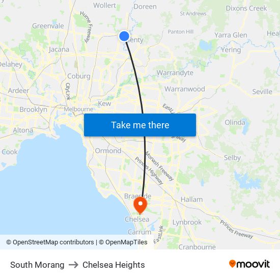 South Morang to Chelsea Heights map