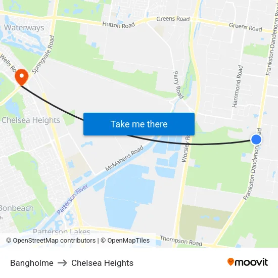 Bangholme to Chelsea Heights map