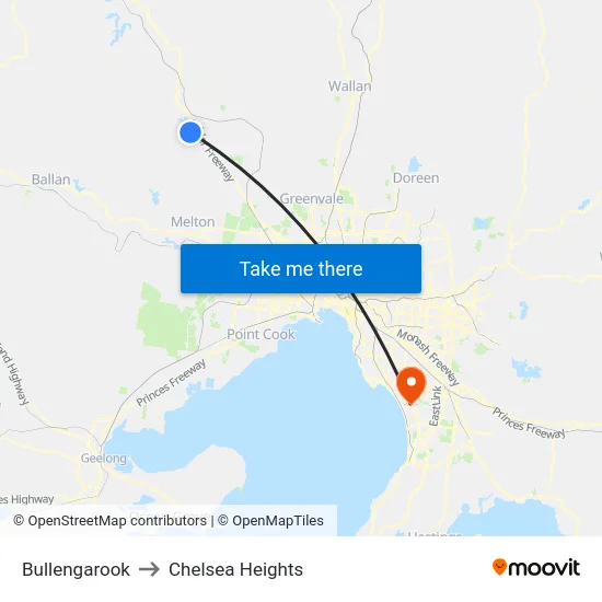 Bullengarook to Chelsea Heights map