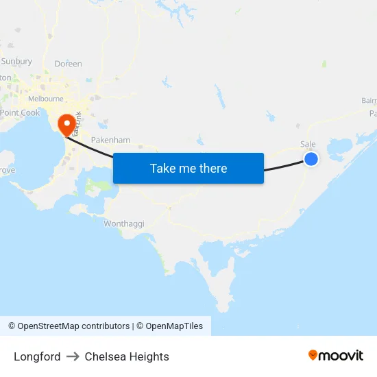 Longford to Chelsea Heights map