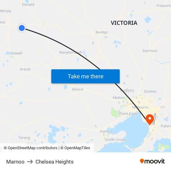 Marnoo to Chelsea Heights map