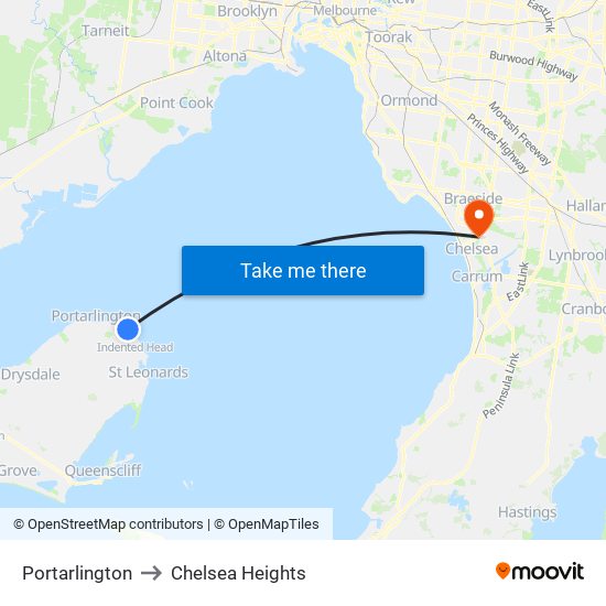 Portarlington to Chelsea Heights map