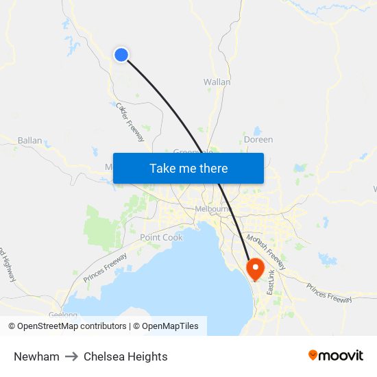 Newham to Chelsea Heights map