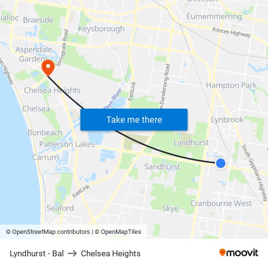 Lyndhurst - Bal to Chelsea Heights map