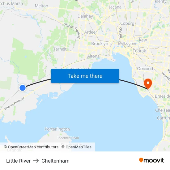 Little River to Cheltenham map