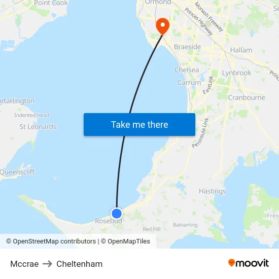 Mccrae to Cheltenham map