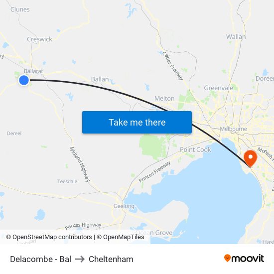 Delacombe - Bal to Cheltenham map