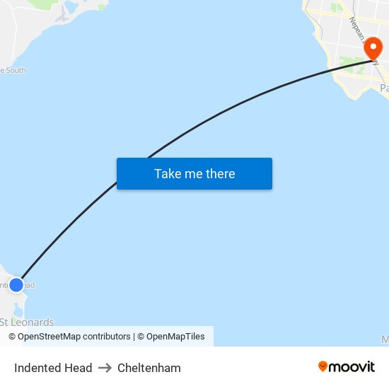 Indented Head to Cheltenham map