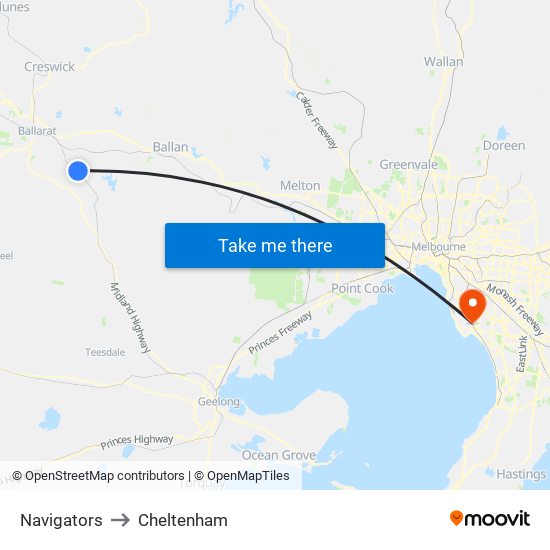 Navigators to Cheltenham map