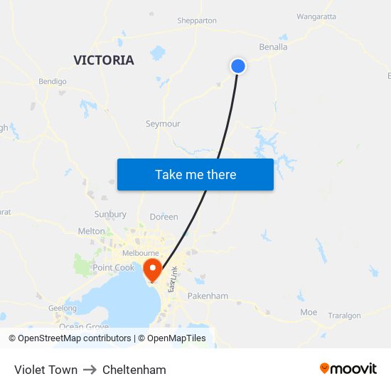 Violet Town to Cheltenham map