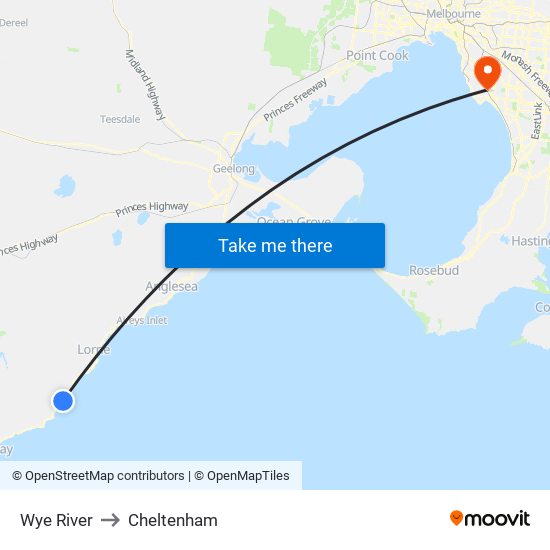 Wye River to Cheltenham map