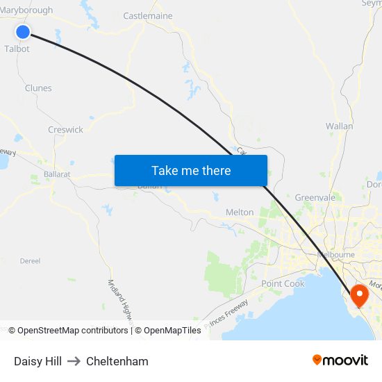 Daisy Hill to Cheltenham map