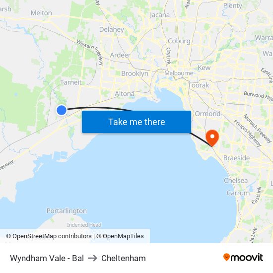 Wyndham Vale - Bal to Cheltenham map