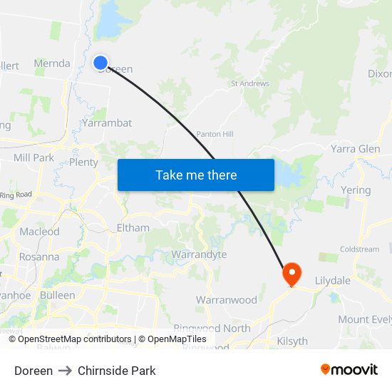 Doreen to Chirnside Park map