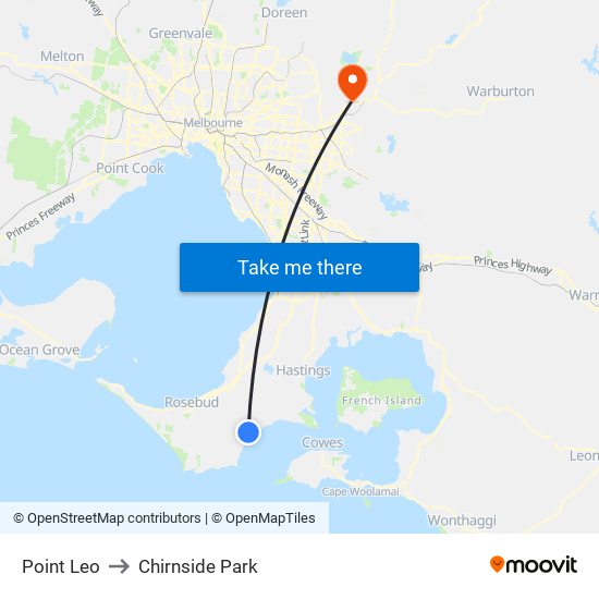 Point Leo to Chirnside Park map