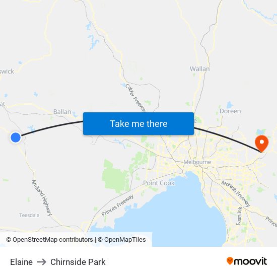 Elaine to Chirnside Park map