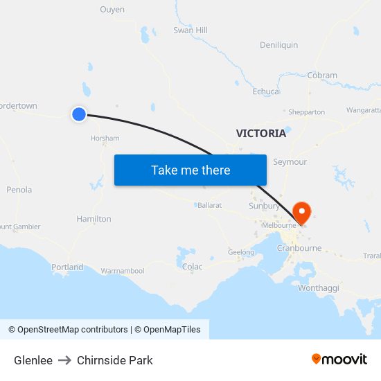 Glenlee to Chirnside Park map