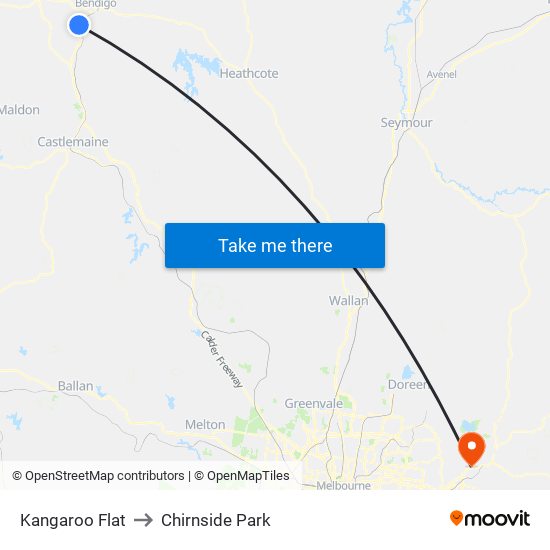 Kangaroo Flat to Chirnside Park map