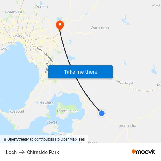 Loch to Chirnside Park map