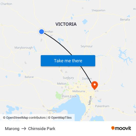 Marong to Chirnside Park map