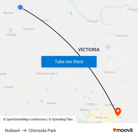 Nullawil to Chirnside Park map