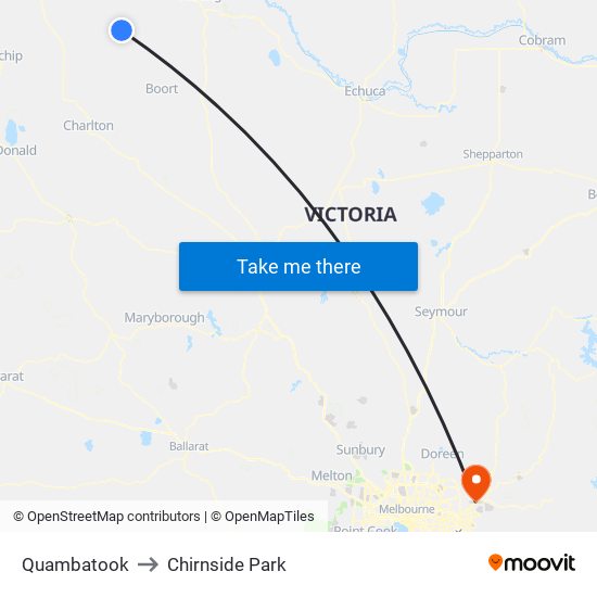 Quambatook to Chirnside Park map