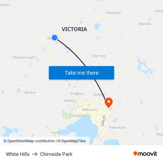 White Hills to Chirnside Park map