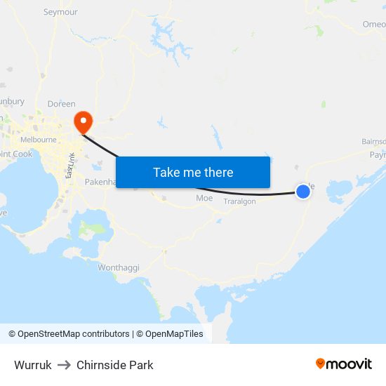 Wurruk to Chirnside Park map