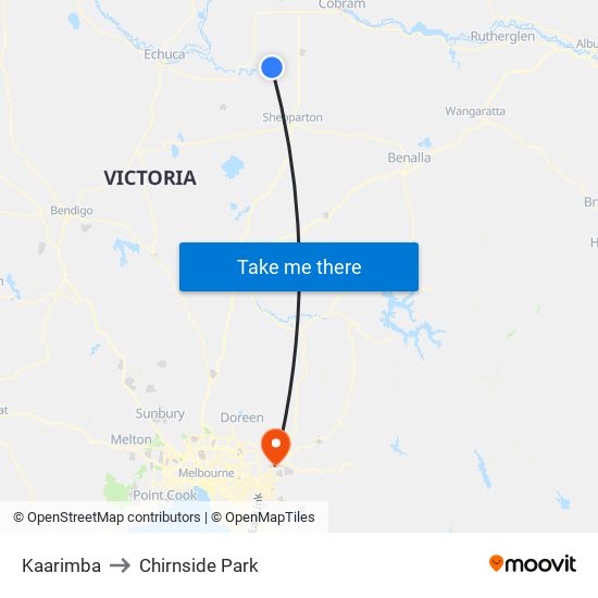 Kaarimba to Chirnside Park map
