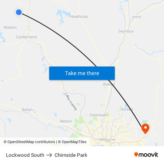 Lockwood South to Chirnside Park map