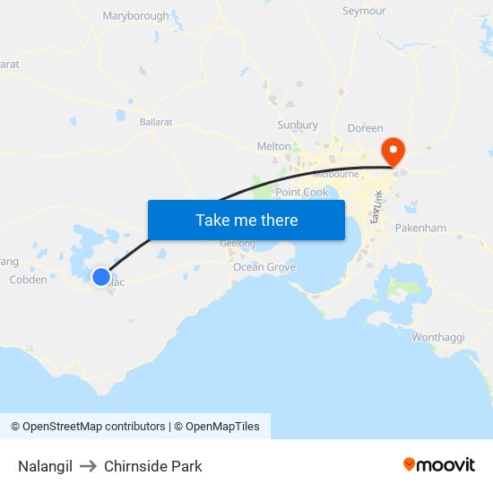 Nalangil to Chirnside Park map