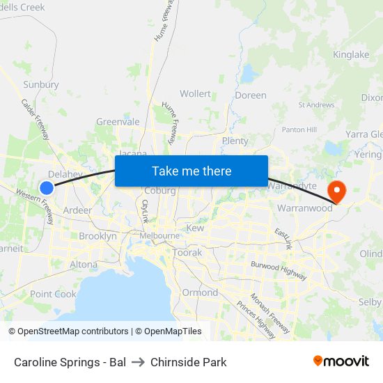 Caroline Springs - Bal to Chirnside Park map