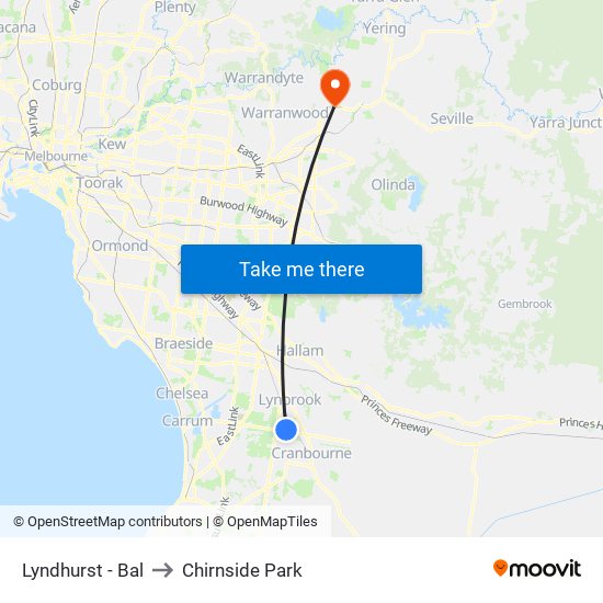 Lyndhurst - Bal to Chirnside Park map