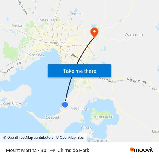 Mount Martha - Bal to Chirnside Park map
