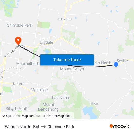 Wandin North - Bal to Chirnside Park map