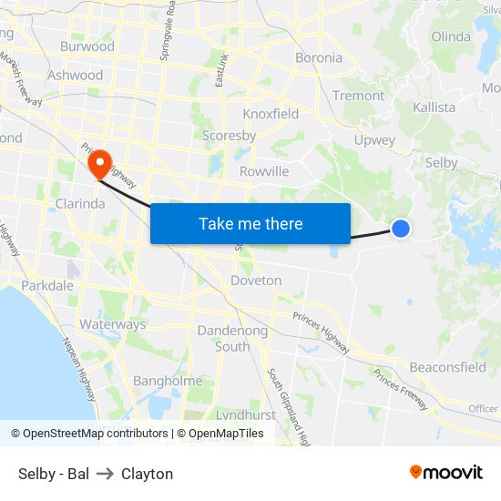 Selby - Bal to Clayton map