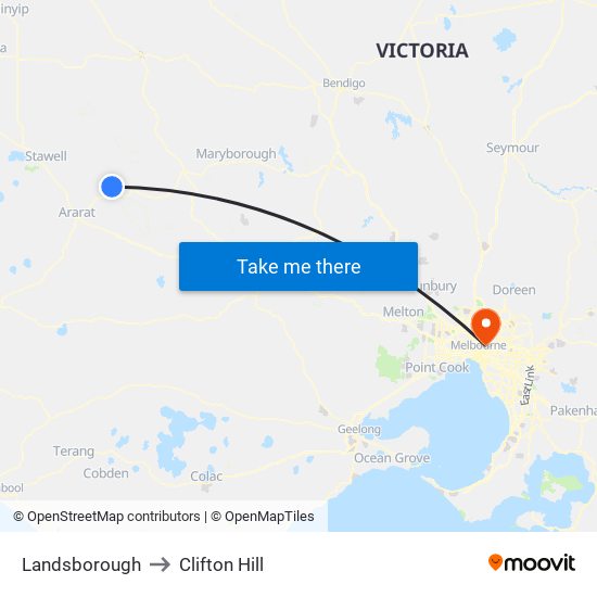 Landsborough to Clifton Hill map