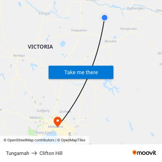 Tungamah to Clifton Hill map