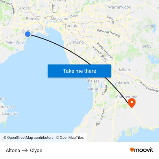 Altona to Clyde map