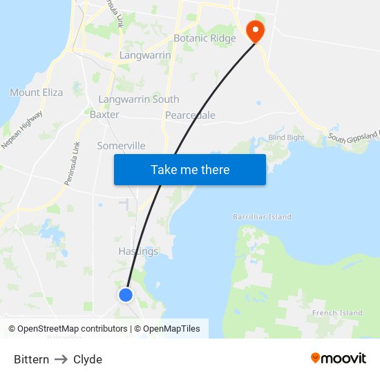 Bittern to Clyde map