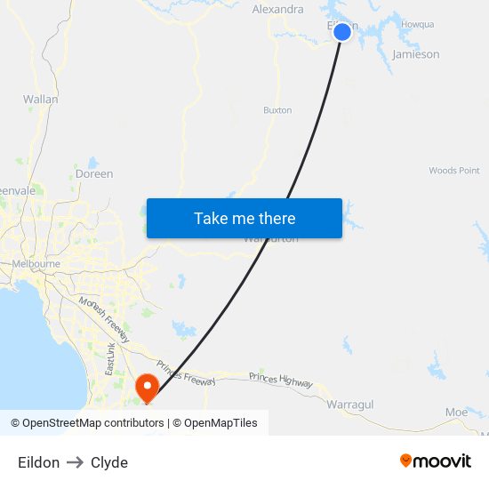 Eildon to Clyde map