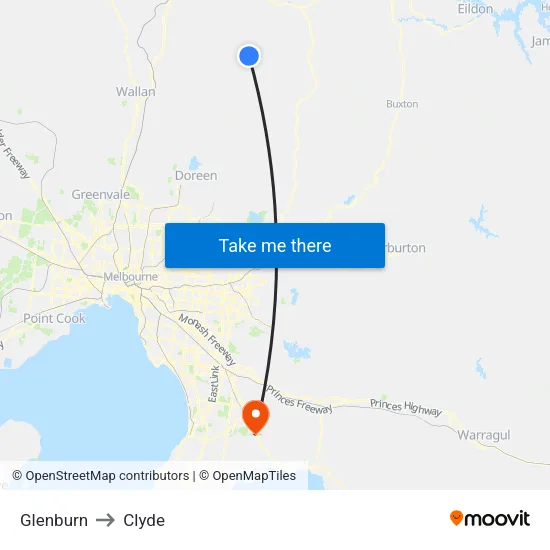 Glenburn to Clyde map