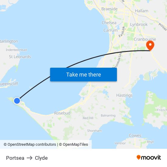 Portsea to Clyde map