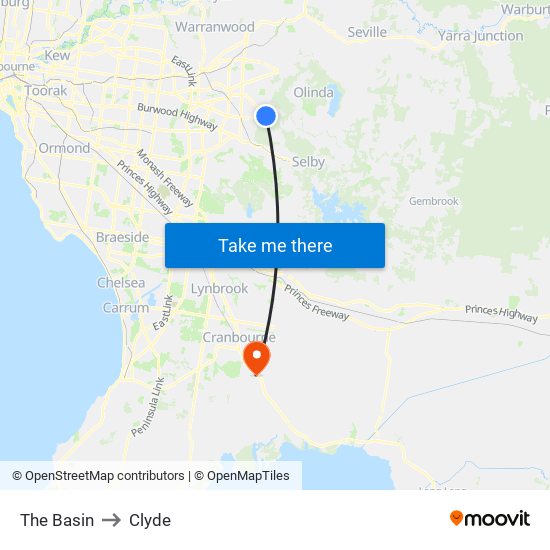 The Basin to Clyde map