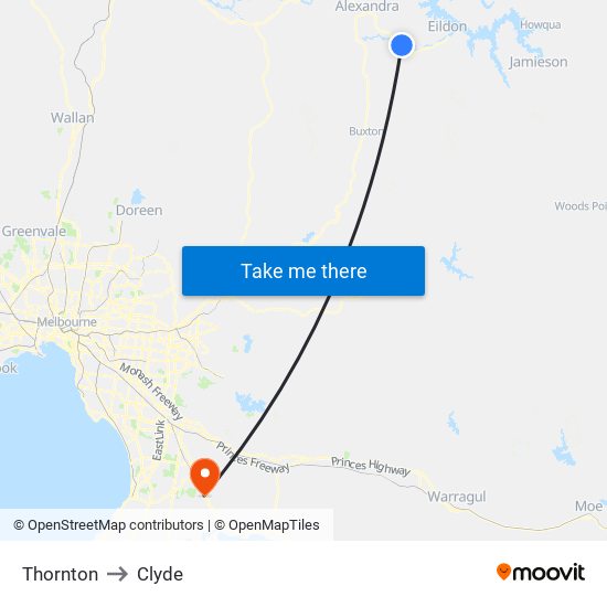 Thornton to Clyde map