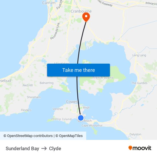 Sunderland Bay to Clyde map