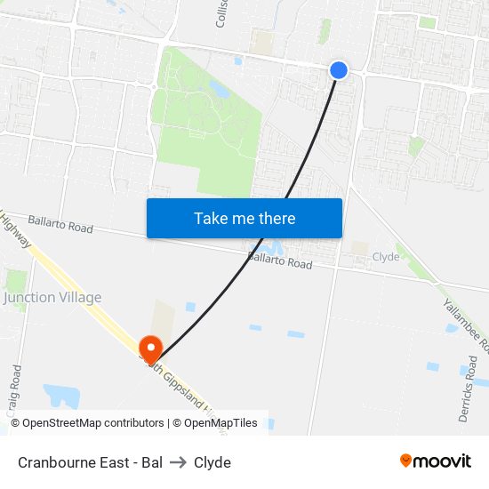 Cranbourne East - Bal to Clyde map