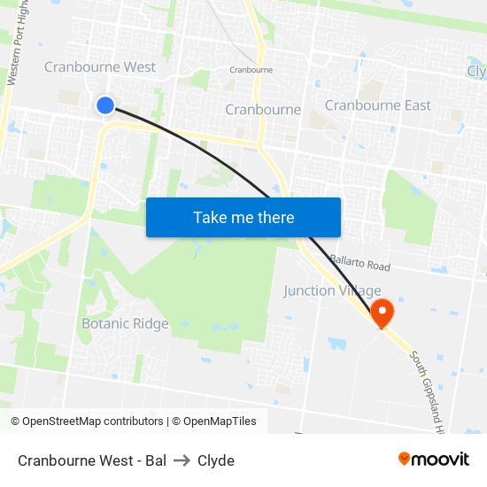 Cranbourne West - Bal to Clyde map