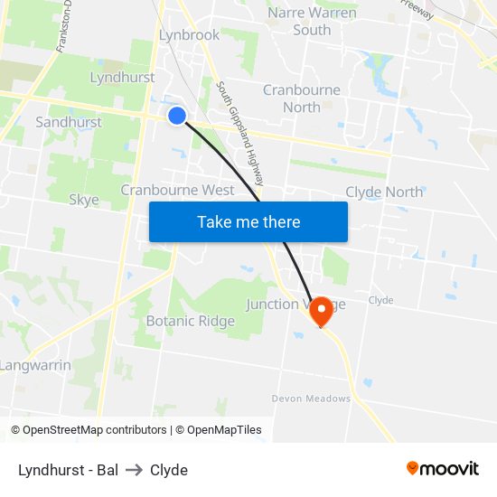 Lyndhurst - Bal to Clyde map