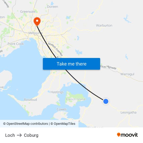 Loch to Coburg map